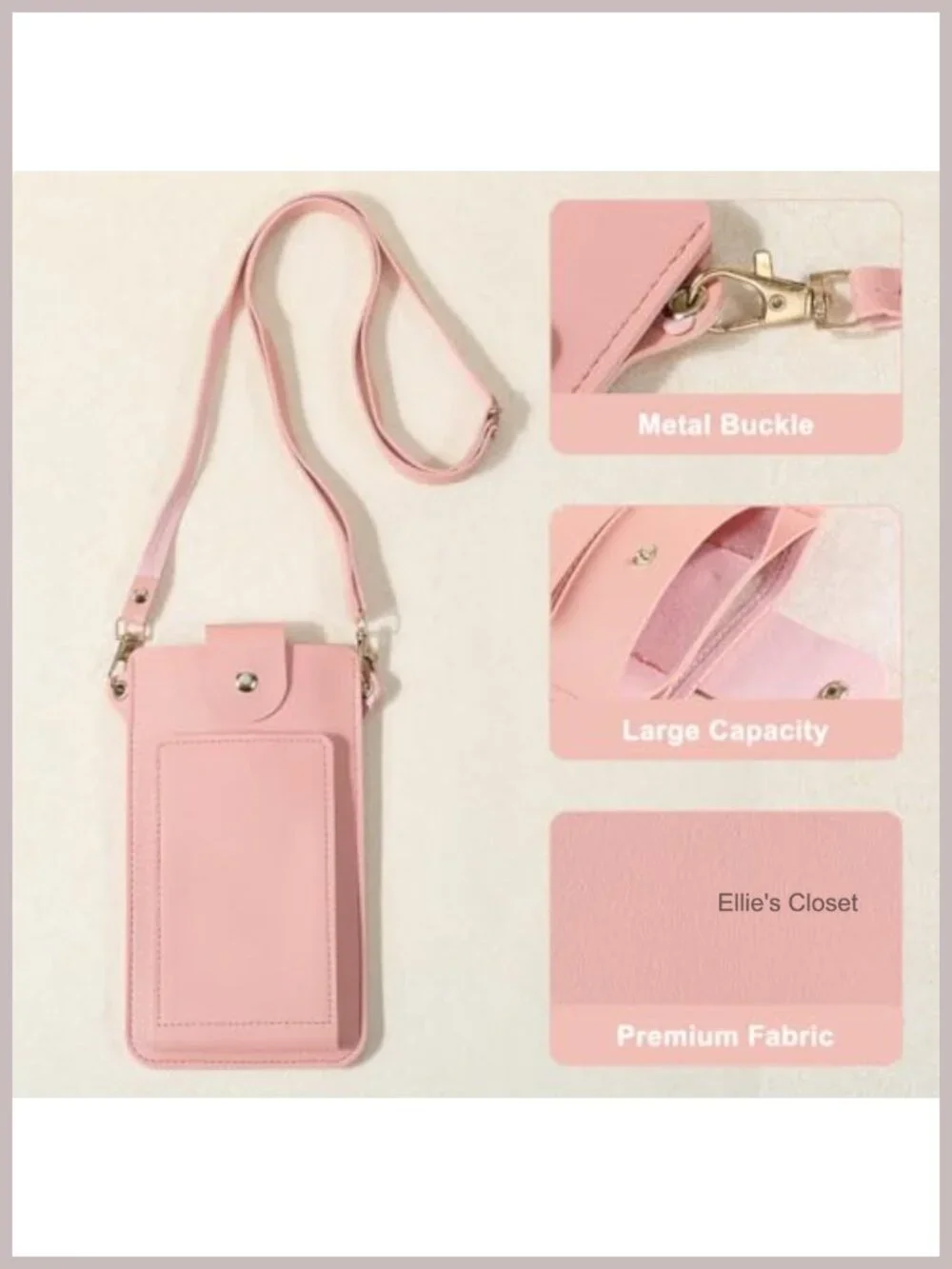 PU Leather Crossbody Bag Touch Screen Cell Phone Wallet Purse Mini Handbags